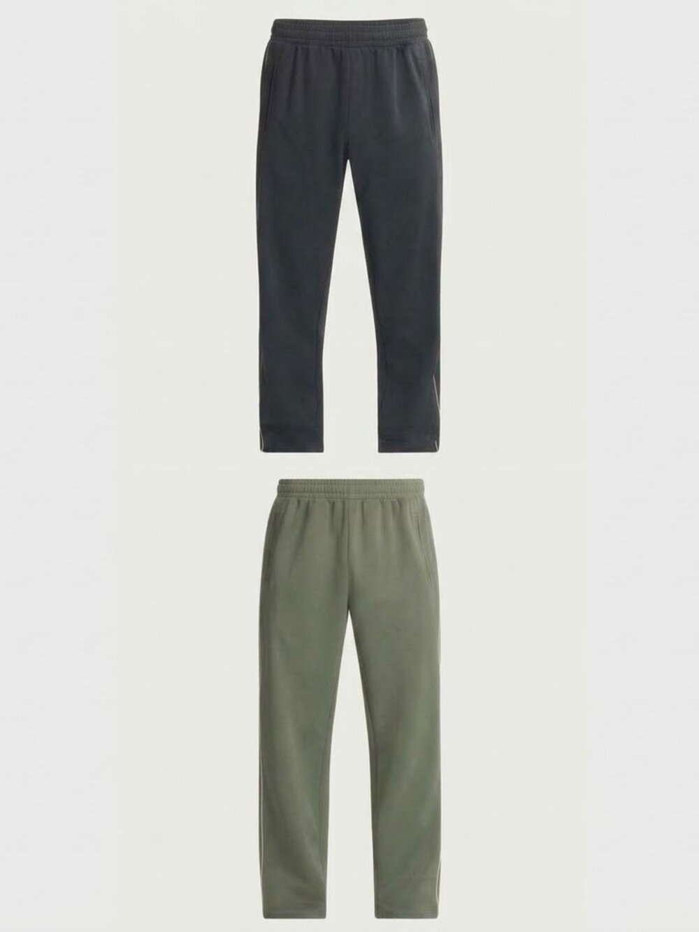 Men’s Vintage Track Pants 2 Pack Olive Green & Dark Grey Straight Leg Size Large